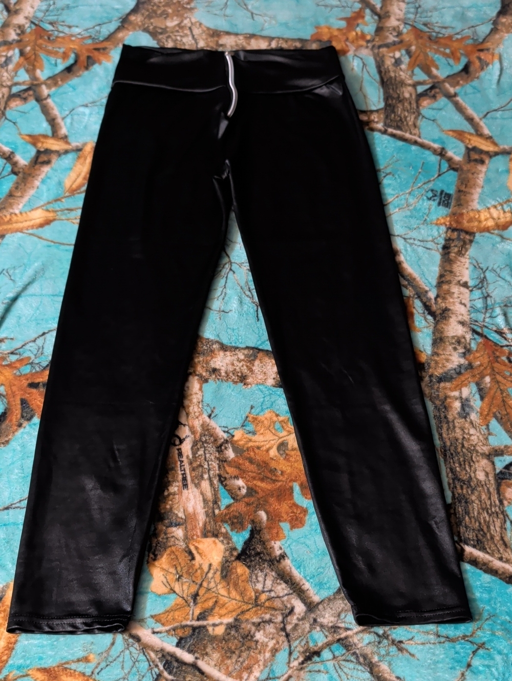 Black Faux Leather Women’s Jeans - Sleek High-Waist Style